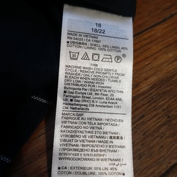 GAP plus linen cotton mini skirt in navy pinstripe (sz18) - Picture 4 of 9